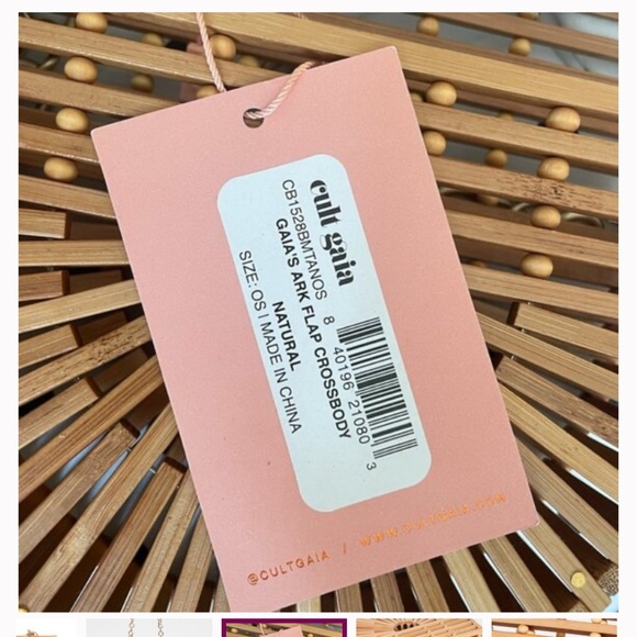 CULT GAIA
Ark Cutout Bamboo Flap Crossbody Bag In Natural NWT $260 fall  purse - Picture 5 of 11